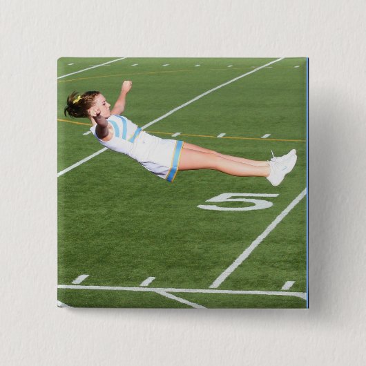 Knop Cheerleader Vierkante Button 5,1 Cm (Voorkant)