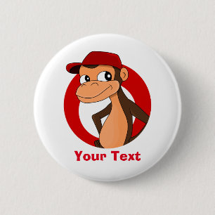 Knop Chimp cartoon Ronde Button 5,7 Cm