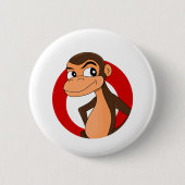 Knop Chimp cartoon Ronde Button 5,7 Cm (Voorkant)