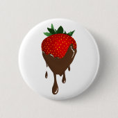 knop chocoladeaardbei ronde button 5,7 cm (Voorkant)