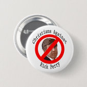 Knop Christians Against Rick Perry Ronde Button 5,7 Cm (Voorkant /achterkant)