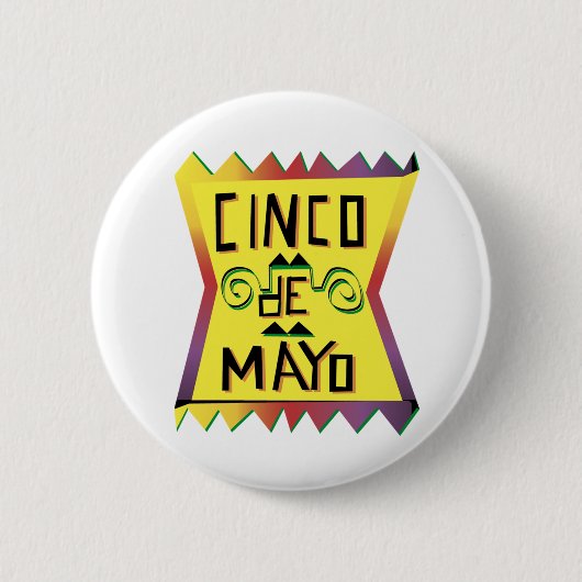 Knop Cinco de Mayo Ronde Button 5,7 Cm (Voorkant)