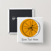 knop Citrus Oranje Vierkante Button 5,1 Cm (Voorkant /achterkant)