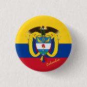 Knop Colombia, patriottische Colombiaanse vlag Ronde Button 3,2 Cm (Voorkant)