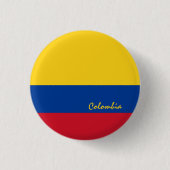 Knop Colombiaanse vlag, patriottisch Colombia Ronde Button 3,2 Cm (Voorkant)