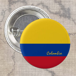 Knop Colombiaanse vlag, patriottisch Colombia Ronde Button 3,2 Cm