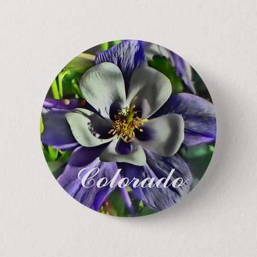 Knop Colorado columbine Ronde Button 5,7 Cm (Voorkant)