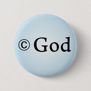 Knop Copyright God Ronde Button 5,7 Cm