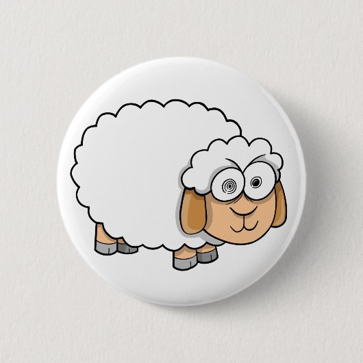 Knop Crazy Insane Sheep Ronde Button 5,7 Cm (Voorkant)