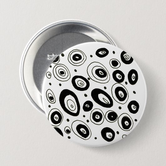 Knop Creative designers : zwart-wit Ronde Button 7,6 Cm (Voorkant /achterkant)