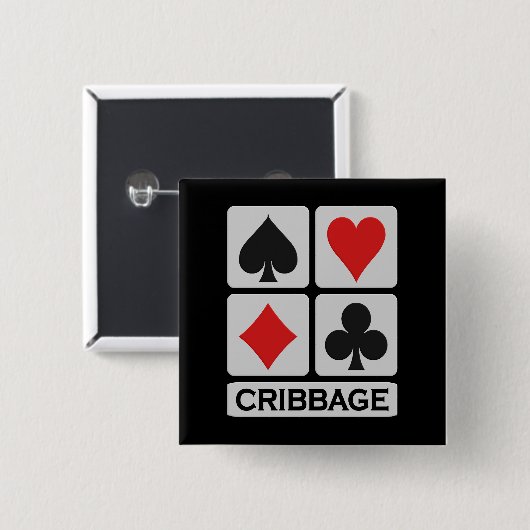 Knop Cribbage Vierkante Button 5,1 Cm (Voorkant /achterkant)