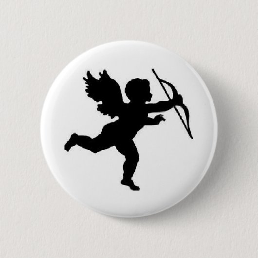 Knop Cupido Zwart Ronde Button 5,7 Cm (Voorkant)