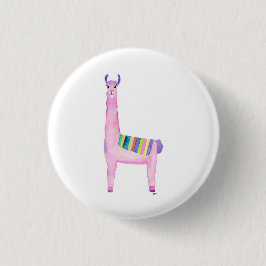 Knop Cute llama, pin Ronde Button 3,2 Cm