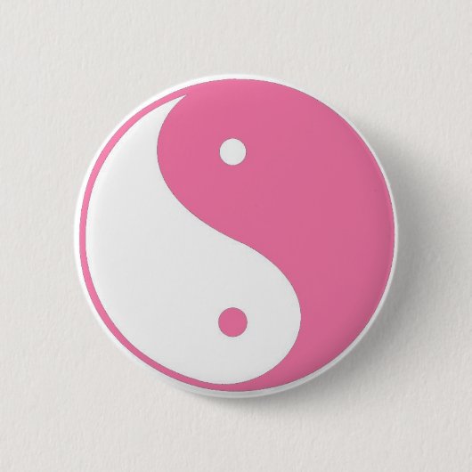 Knop Cute Pink Yin Yang Ronde Button 5,7 Cm (Voorkant)