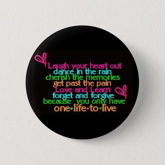 Knop Cute quote zwart Ronde Button 5,7 Cm (Voorkant)
