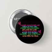 Knop Cute quote zwart Ronde Button 5,7 Cm (Voorkant /achterkant)