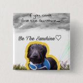 Knop Dachshund Vierkante Button 5,1 Cm (Voorkant)