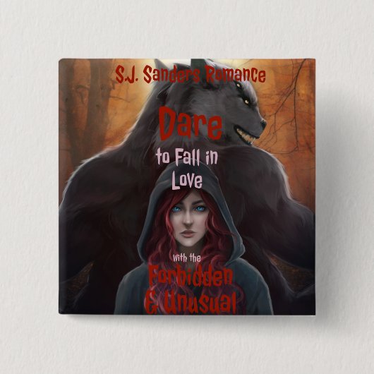 Knop Dare to Love Vierkante Button 5,1 Cm (Voorkant)