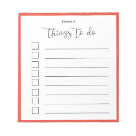 Knop de calligrafie dingen om lijst te doen notitieblok