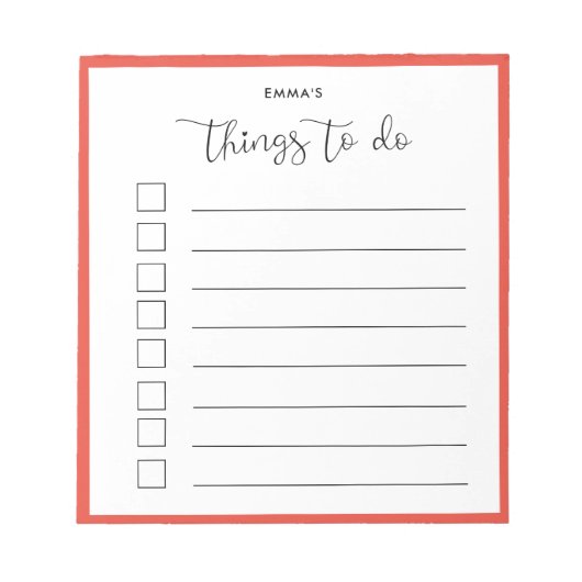 Knop de calligrafie dingen om lijst te doen notitieblok (Voorkant)