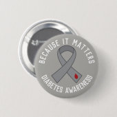 Knop Diabetes Awareness Ronde Button 5,7 Cm (Voorkant /achterkant)