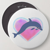knop Dolphin Love Ronde Button 6,0 Cm (Voorkant /achterkant)