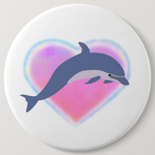 knop Dolphin Love Ronde Button 6,0 Cm (Voorkant)