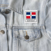 Knop Dominicaanse Republiek Vierkante Button 5,1 Cm (In situ)