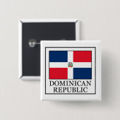 Knop Dominicaanse Republiek Vierkante Button 5,1 Cm (Voorkant /achterkant)