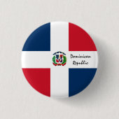 Knop Dominicaanse vlag, patriotten Dominicaanse Re Ronde Button 3,2 Cm (Voorkant)