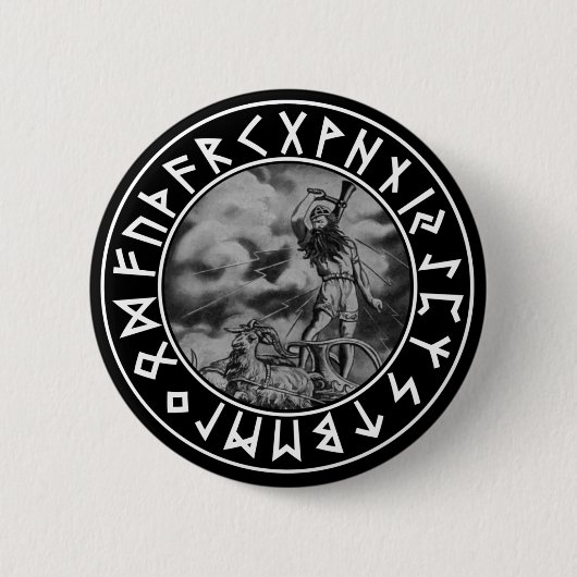 knop Dor rune shield op Blk Ronde Button 5,7 Cm (Voorkant)