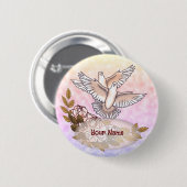 Knop Doves Rozen Ronde Button 5,7 Cm (Voorkant /achterkant)