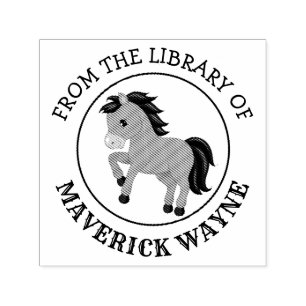Knop draaiend Pony van de bibliotheek van de Naam  Zelfinktende Stempel