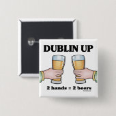 Knop Dublin up Vierkante Button 5,1 Cm (Voorkant /achterkant)