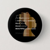 Knop "Ebony Woman" Ronde Button 5,7 Cm (Voorkant)