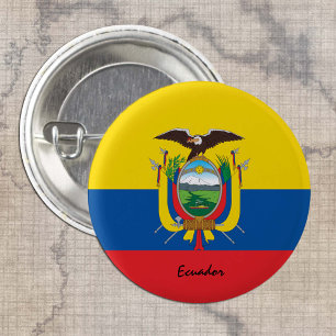 Knop Ecuador, patriottische mode Ecuador-vlag Ronde Button 3,2 Cm