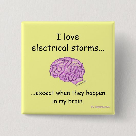 Knop Elektrische Stormen Vierkante Button 5,1 Cm (Voorkant)
