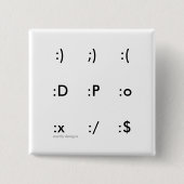 knop emoticon vierkante button 5,1 cm (Voorkant)