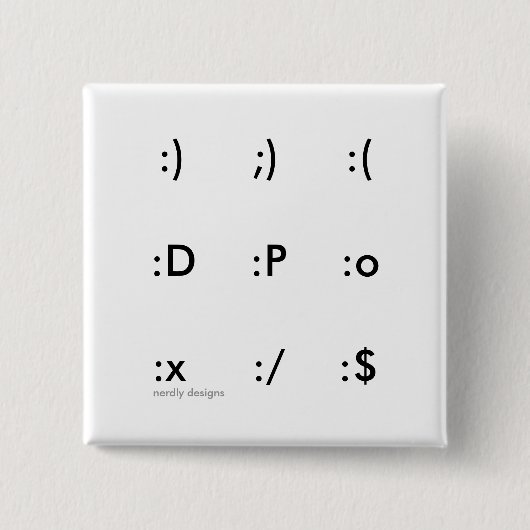 knop emoticon vierkante button 5,1 cm (Voorkant)