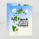 Knop en de deur worden geopend canvasafdruk briefkaart (Voorkant / Achterkant)