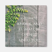 Knop en deur openen bijbelversie magneet (Voorkant)