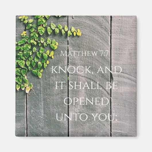 Knop en deur openen bijbelversie magneet (Voorkant)