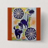 Knop Enchanted Halloween Vierkante Button 5,1 Cm (Voorkant)