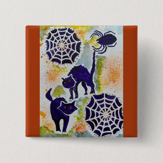 Knop Enchanted Halloween Vierkante Button 5,1 Cm