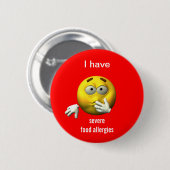 Knop Ernstige voedselallergieën Ronde Button 5,7 Cm (Voorkant /achterkant)