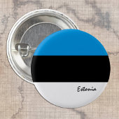 Knop Estland, patriottische Estse vlag Ronde Button 3,2 Cm