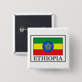 Knop Ethiopië Vierkante Button 5,1 Cm (Voorkant /achterkant)