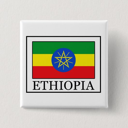 Knop Ethiopië Vierkante Button 5,1 Cm (Voorkant)