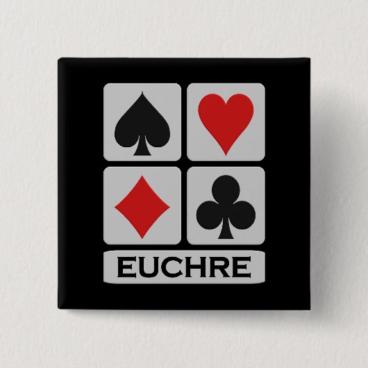 Knop Euchre Vierkante Button 5,1 Cm (Voorkant)