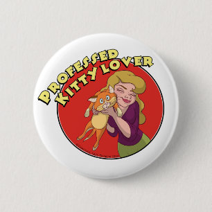 Knop Fanciful Arts Kat Lover Ronde Button 5,7 Cm
